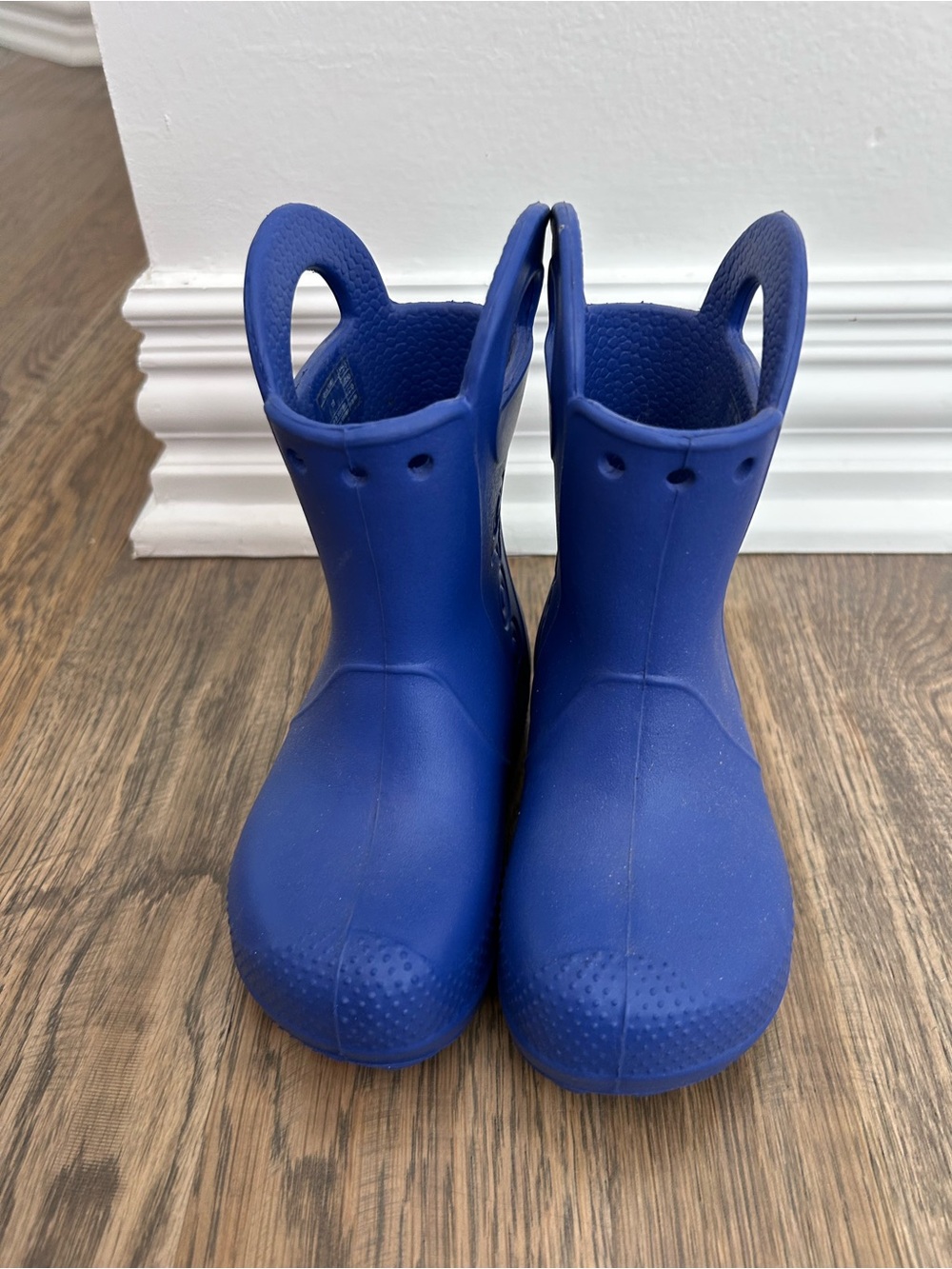 CROCS Kids Royal Blue Pull-On Rain Boots with Handles
